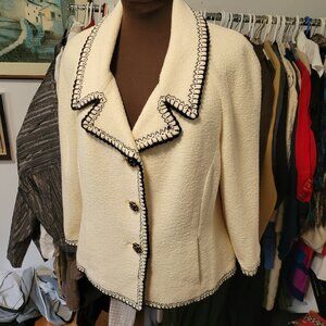 St.John Couture Cream & Black Jacket/Blazer Size 14
